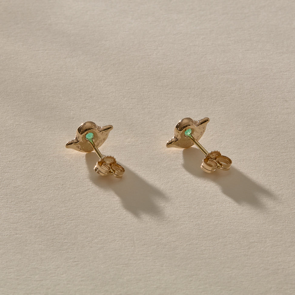 Vida Emerald Studs | Gold