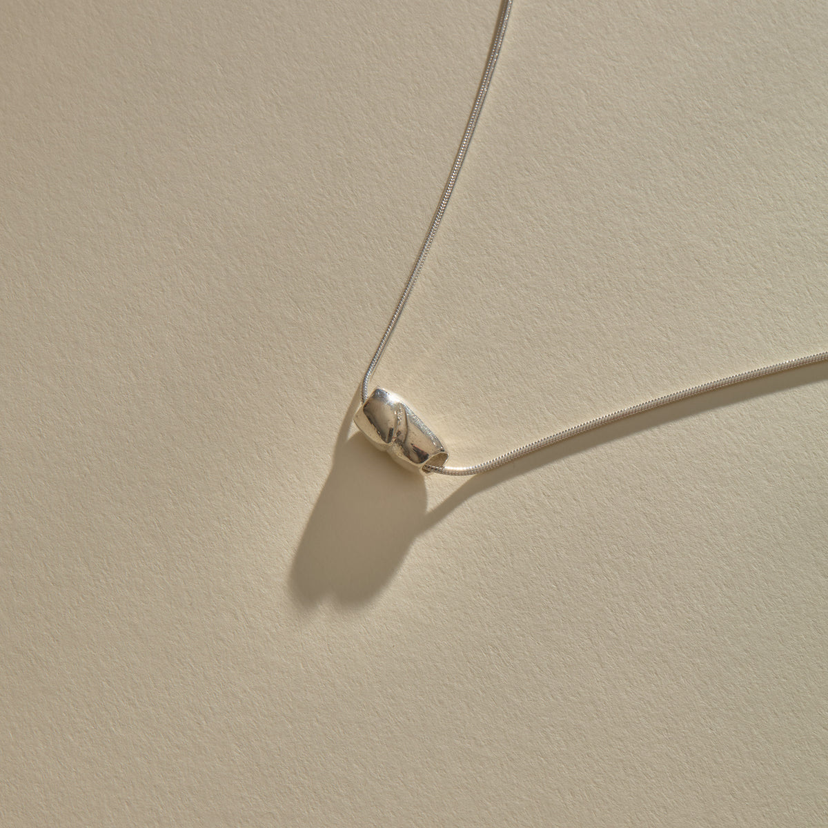 Crescent Stone Necklace | Silver