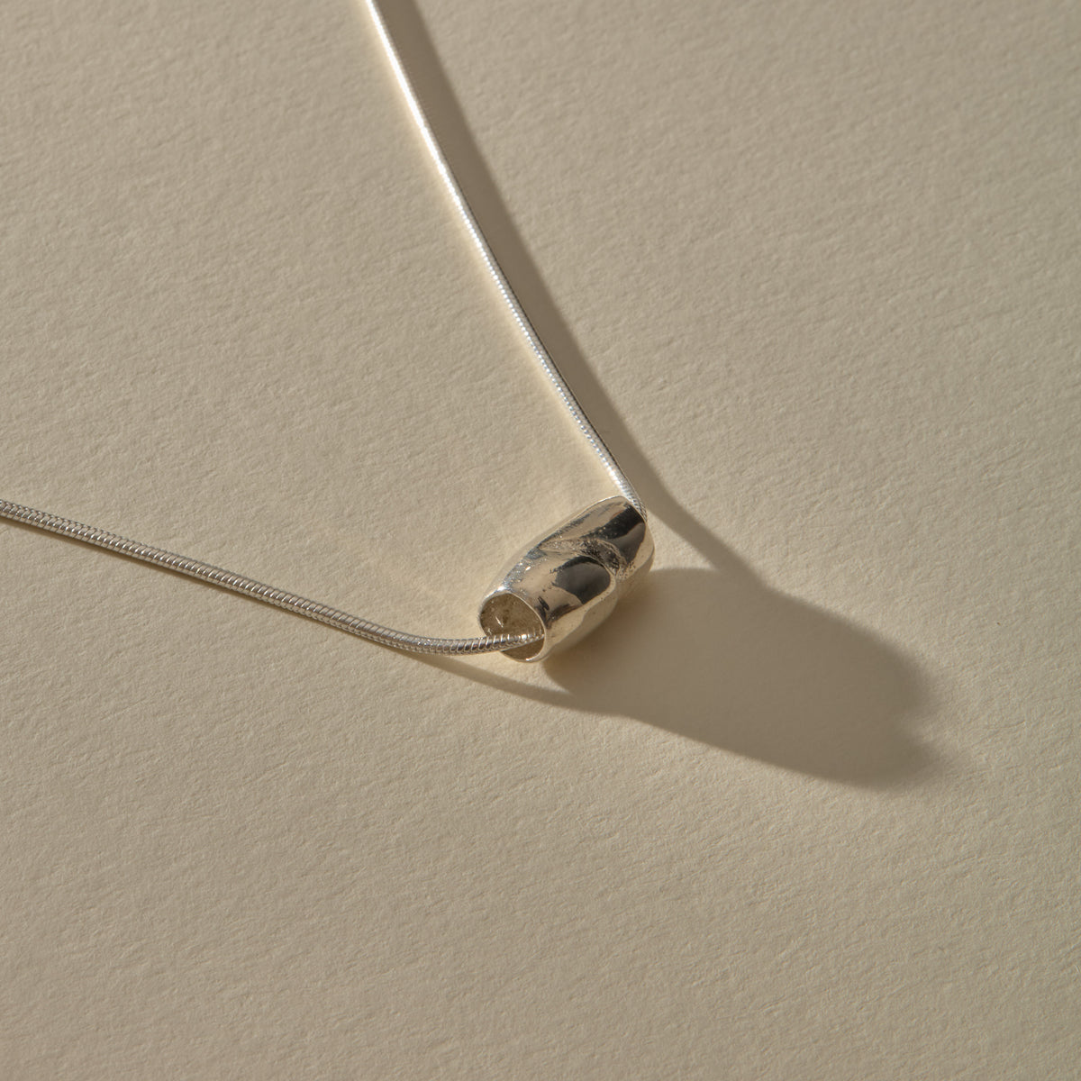Crescent Stone Necklace | Silver