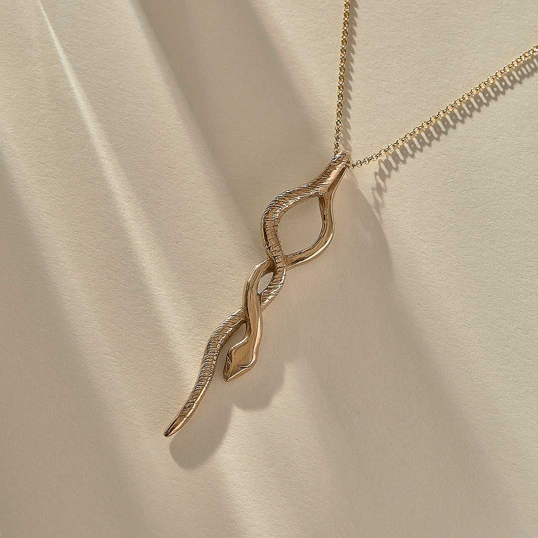 Serpent Amulet Necklace | Bronze