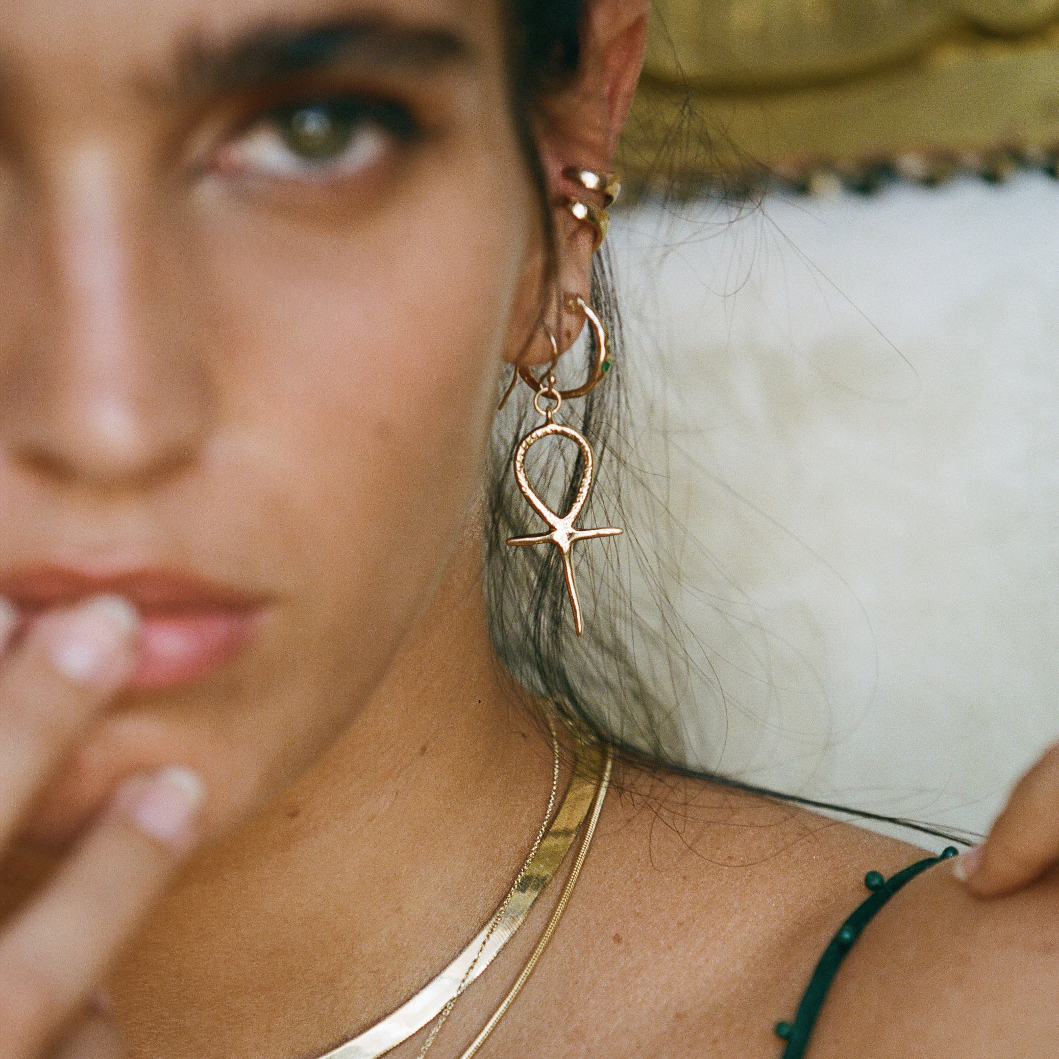 Ankh Earrings | Gold