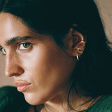 Vida Emerald Hoops | Gold