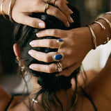 Inanna Lapis Shield Ring | Silver