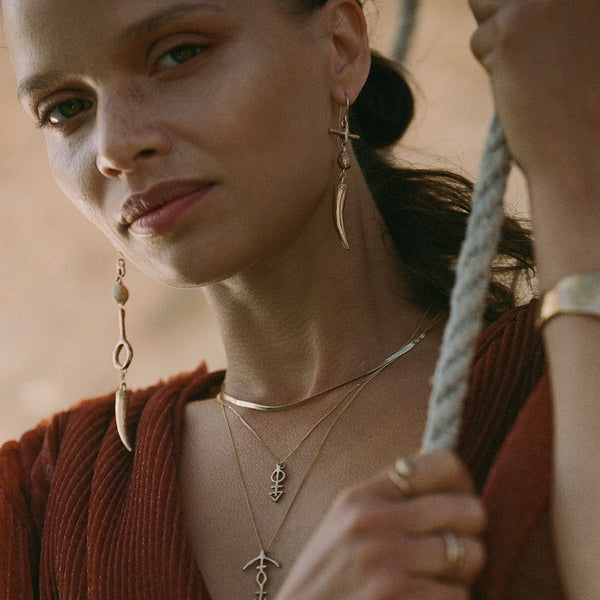Gathering the Bones Earrings | Bronze