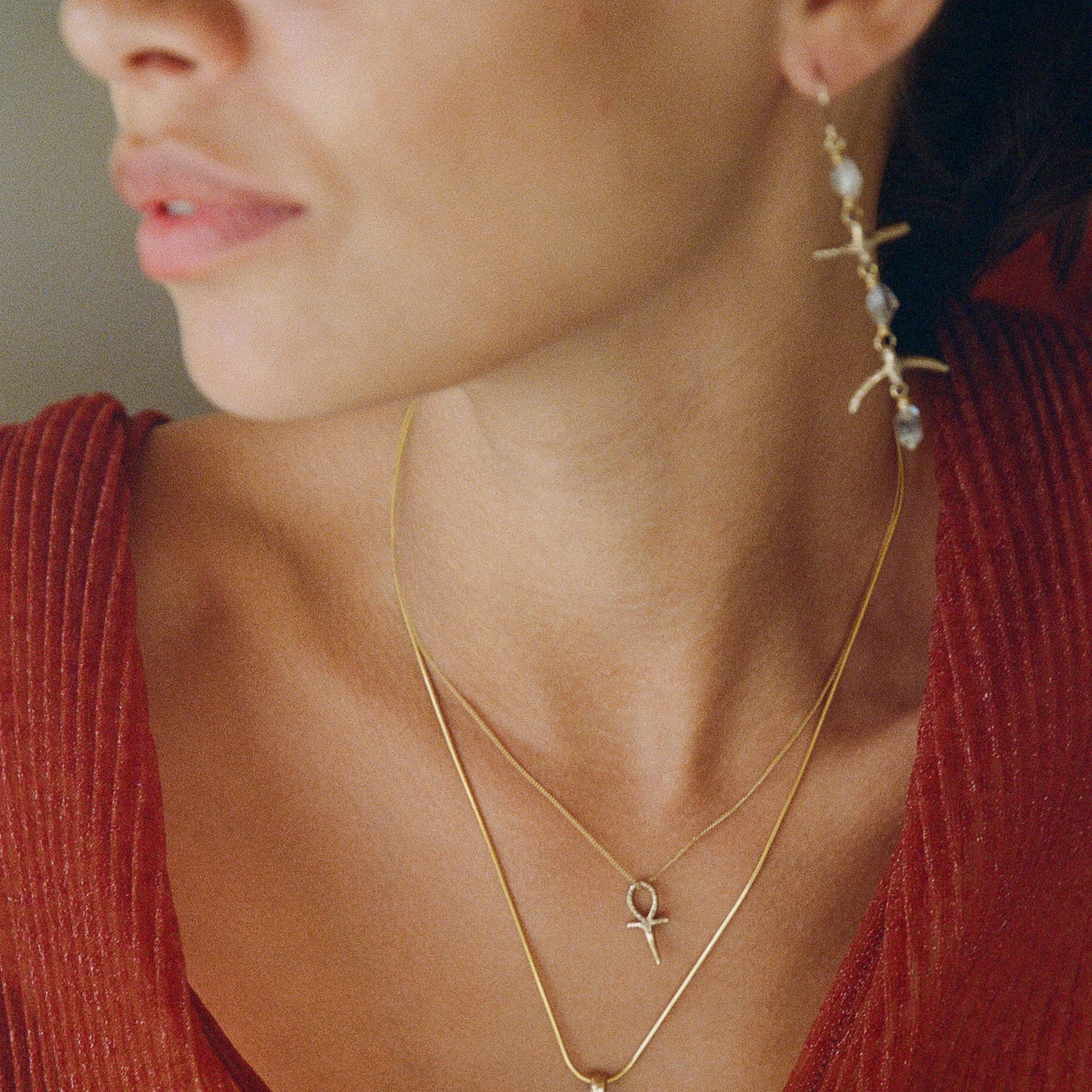 Ankh Mini Charm Necklace | Bronze