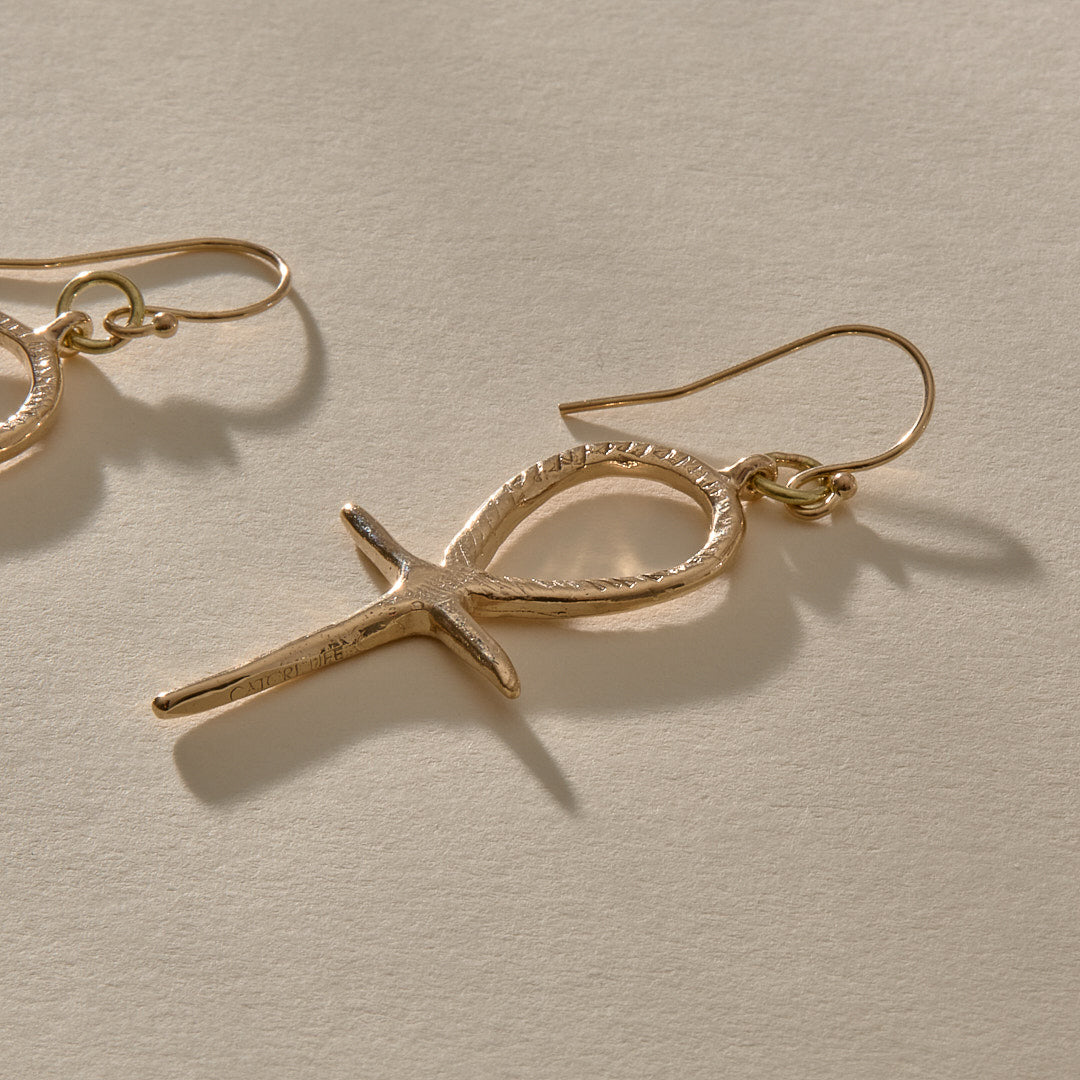 Ankh Earrings | Gold