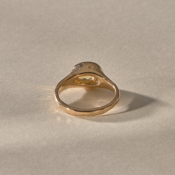 Solara Citrine Signet Ring | Gold