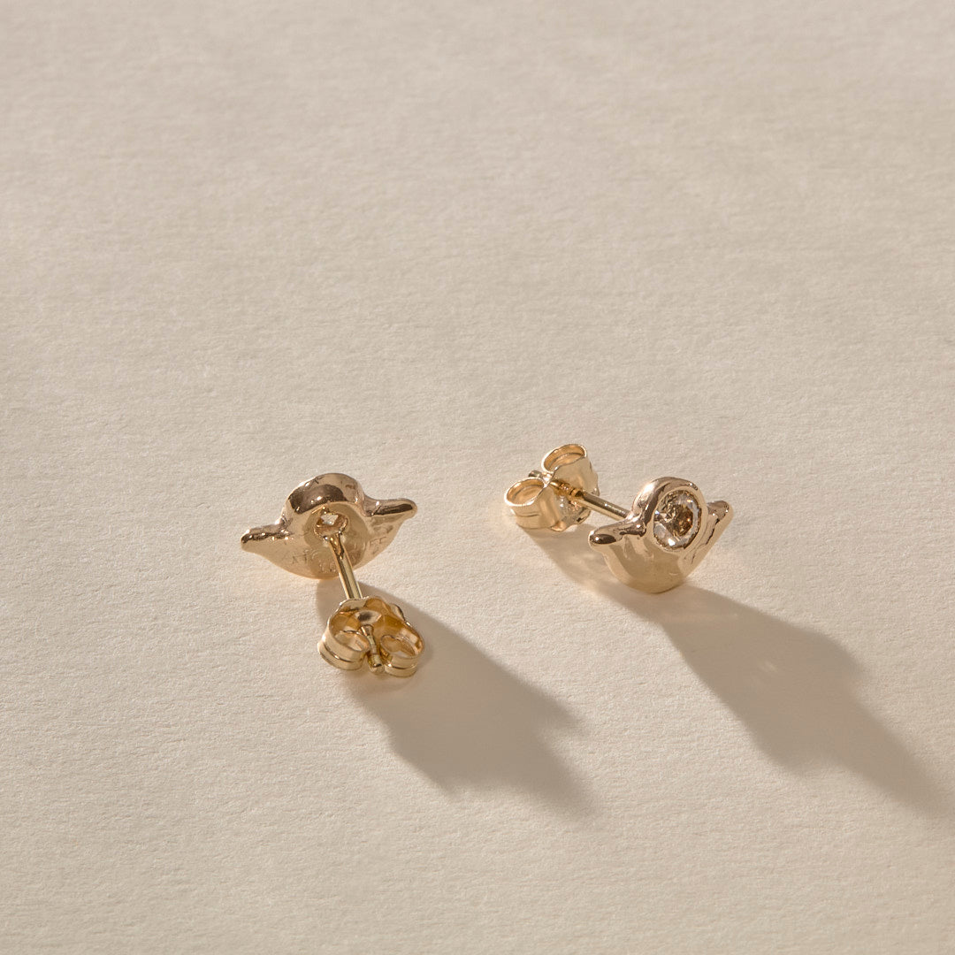 Vida Champagne Diamond Studs | Gold