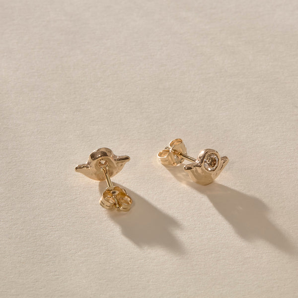 Vida Champagne Diamond Studs | Gold
