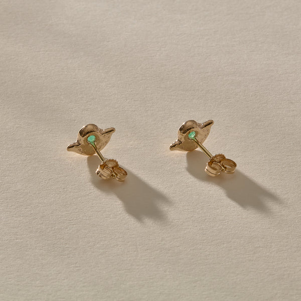Vida Emerald Studs | Gold
