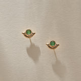 Vida Emerald Studs | Gold