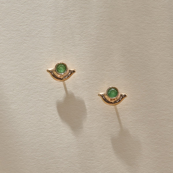 Vida Emerald Studs | Gold