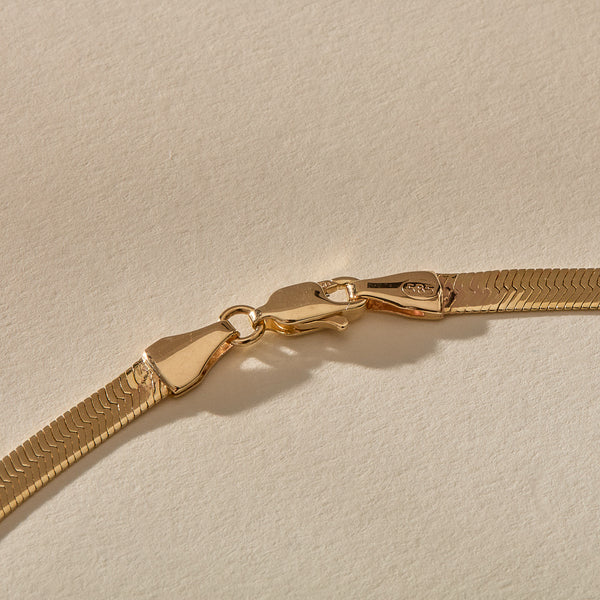 Fehu 4.5mm Herringbone Necklace | Gold