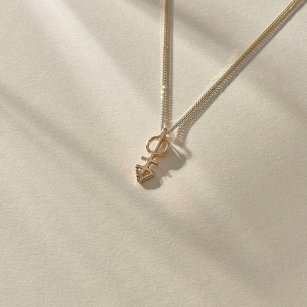 Mini Ma'at Charm Necklace | Bronze