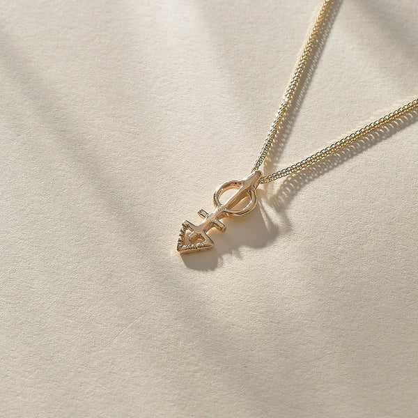 Mini Ma'at Charm Necklace | Bronze