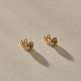 Temple Black Diamond Studs | Gold
