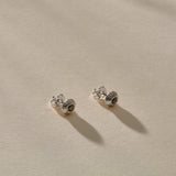 Temple Black Diamond Studs | Silver