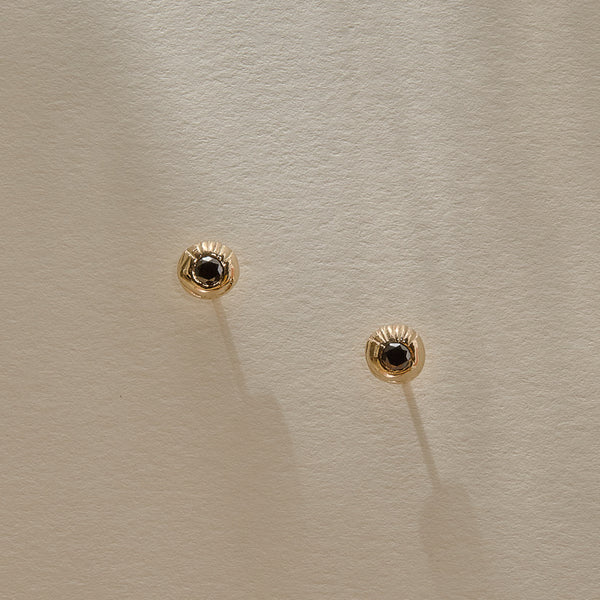 Temple Black Diamonds Studs | Gold