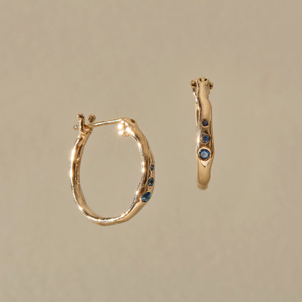 Vida Sapphire Hoops | Gold
