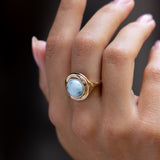 Elysian Larimar Ring | Gold