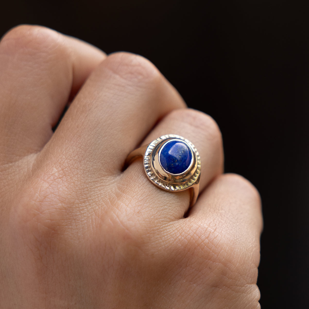 Cleo Lapis Amulet Ring | Silver