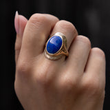 Inanna Lapis Shield Ring | Silver