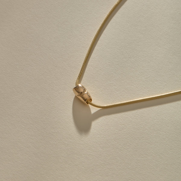 Crescent Stone Necklace | Gold