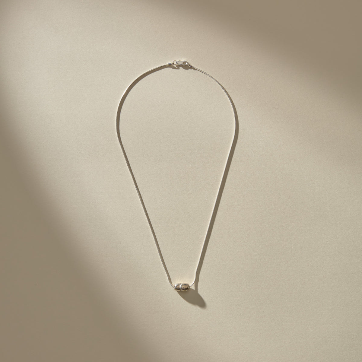 Crescent Stone Necklace | Silver