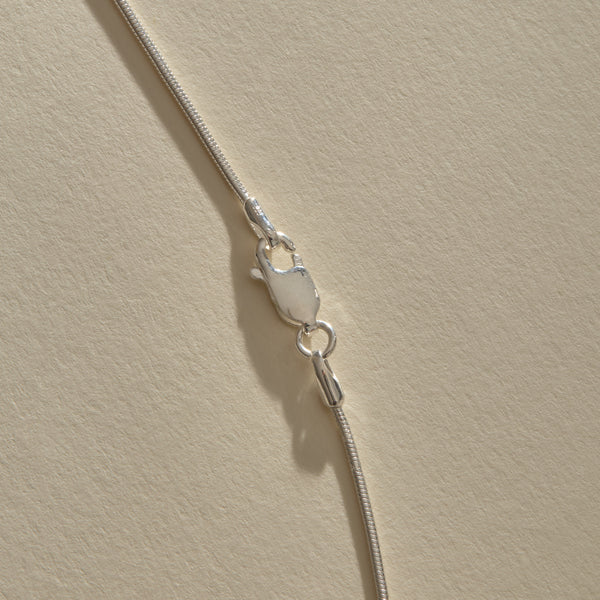 Crescent Stone Necklace | Silver