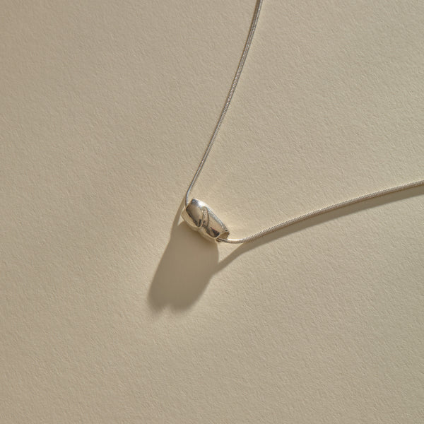 Crescent Stone Necklace | Silver