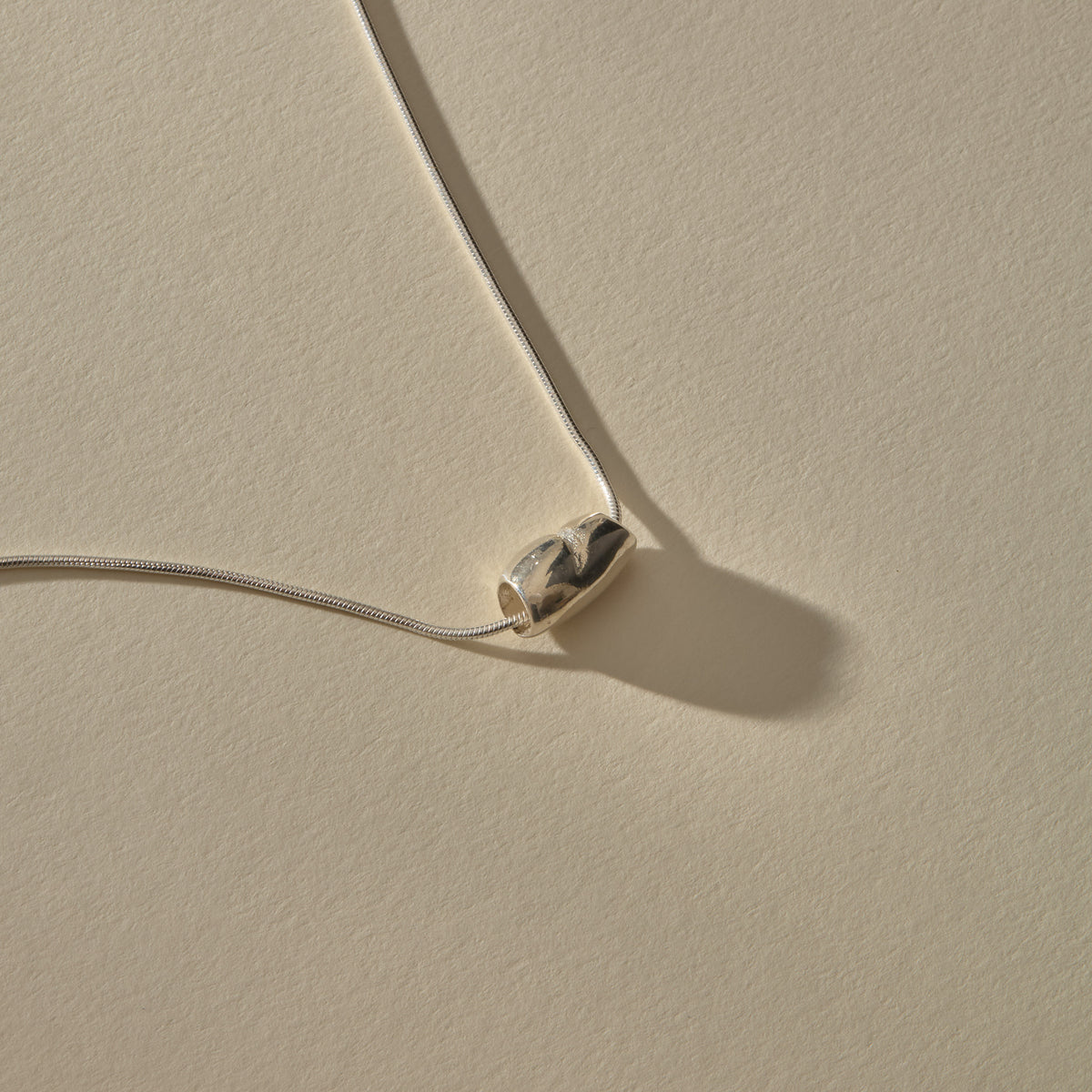 Crescent Stone Necklace | Silver