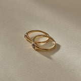 The Selkie Stack | Set of 2 Grey Diamond Rings