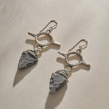 Earth Arrowhead Earrings | Bronze
