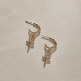 Ankh Charm Hoops | Gold