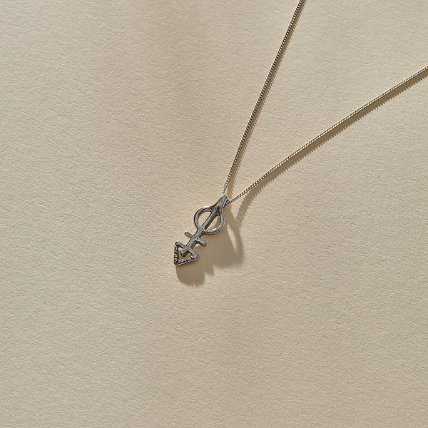 Mini Ma'at Charm Necklace | Silver