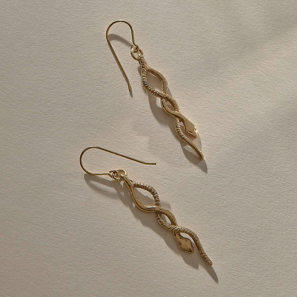 Serpent Earrings | Gold