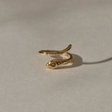 Stoned Serpent Smokey Quartz Ring | Gold