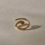 Stoned Serpent Smokey Quartz Ring | Gold