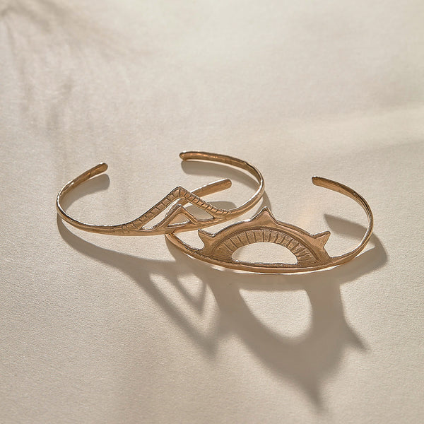 Sunkeeper + Pyramids Cuff Set | Bronze