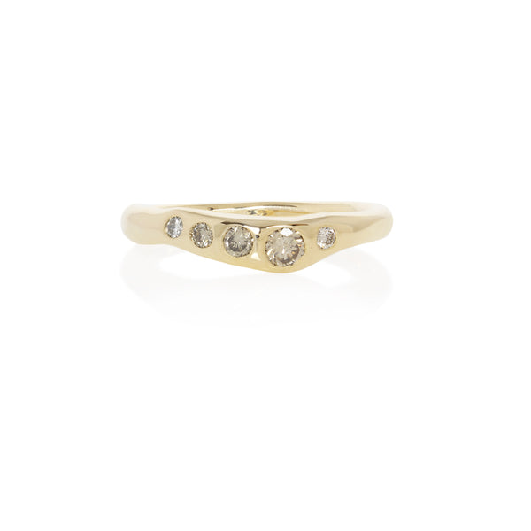 Eros Champagne Diamond Band | Gold