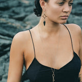 Earth Arrowhead Earrings | Bronze